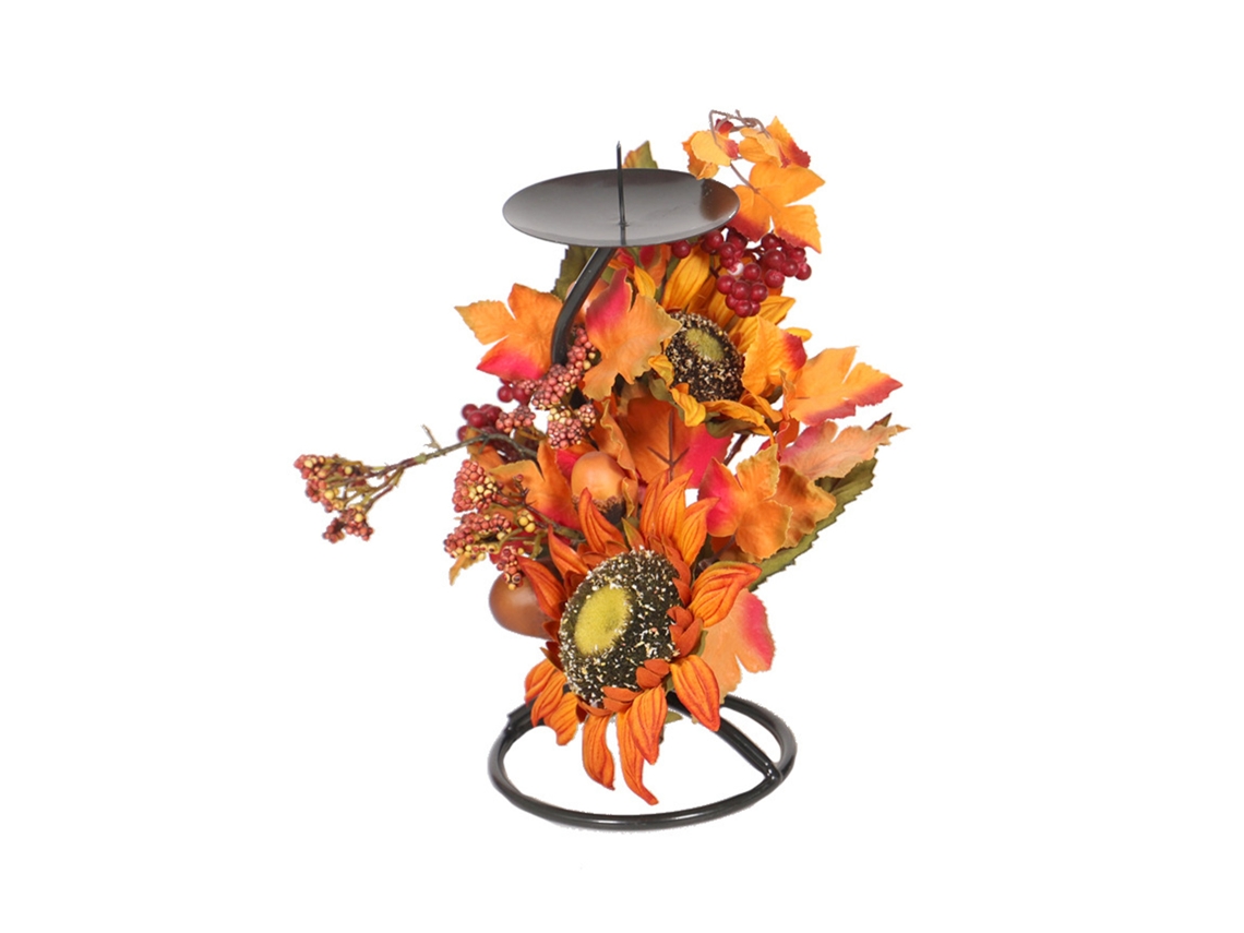 Porta velas de Ação de Graças Decoração de Mesa Estilo Retro | S/MARCA