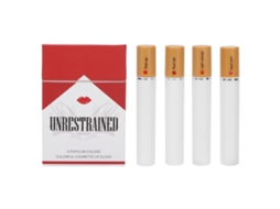 4 Unidades De Brillo Labial Em Forma De Cigarro 36g Impermeável Hidratante Com Fragrância Leve Maquiagem Labial02
