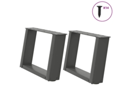 Vidaxl Pés Para Mesa De Centro Em Formato De U, 2 Peças, Antracite, 40x(30-31) Cm, Aço