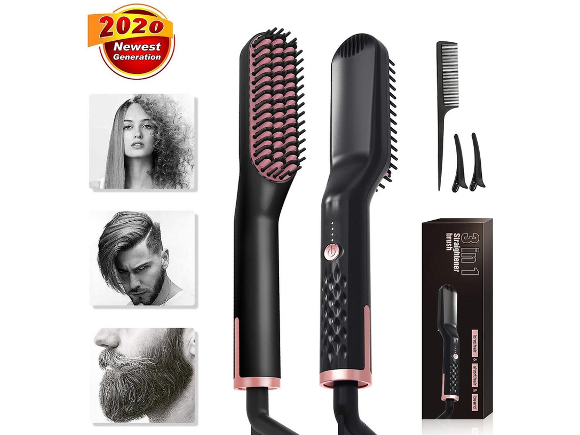 Escova Barba Elétrica Curling Térmico Homens/mulheres Yizhood