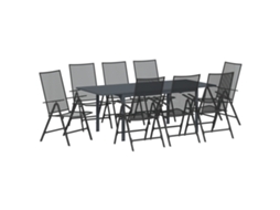Conjunto 9 Conjunto De Jantar Para Jardim Vidaxl Antracite Aço (210 X 90 X 73 Cm)