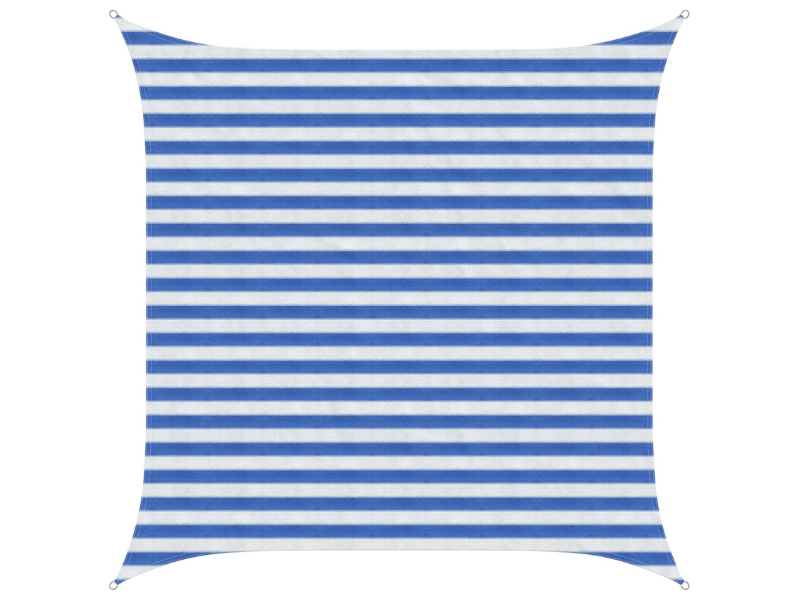 Vidaxl Vela De Sombra 2,5 X 2,5 M Hdpe Quadrado Azul E Branco