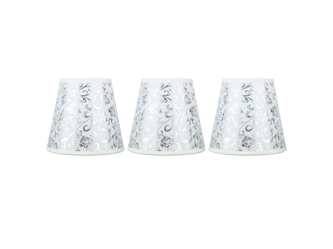 Rebe-lâmpadas De Tela Modernas Com Clip Para Lâmpada E14, Abatíveis De Tela Para Pendente E Lâmpada De Mesa, 3 Peças Prateadas