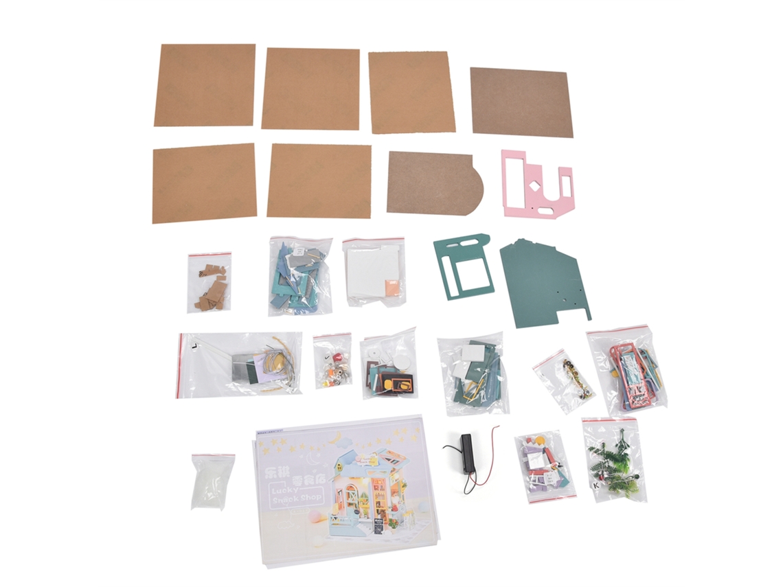 Mali kit de Montagem de Casinha de Bonecas Miniatura Diy com Capa Anti poeira Lucky Snack Shop
