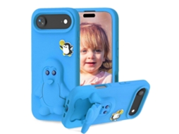 Capa Para Iphone Air Em Eva Resistente A Impactos Com Suporte, Modelo Penguin Baby.