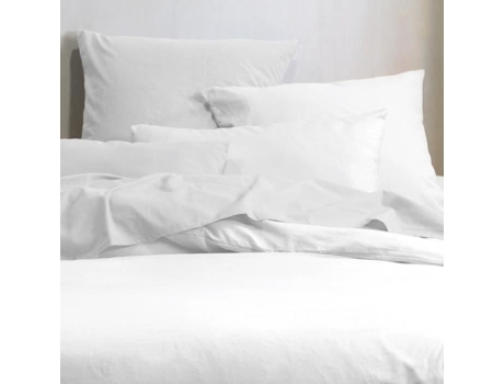 Fronha de Almofada Lisa em Algodão Orgânico Branco 65 X 65 Cm LOVELY CASA