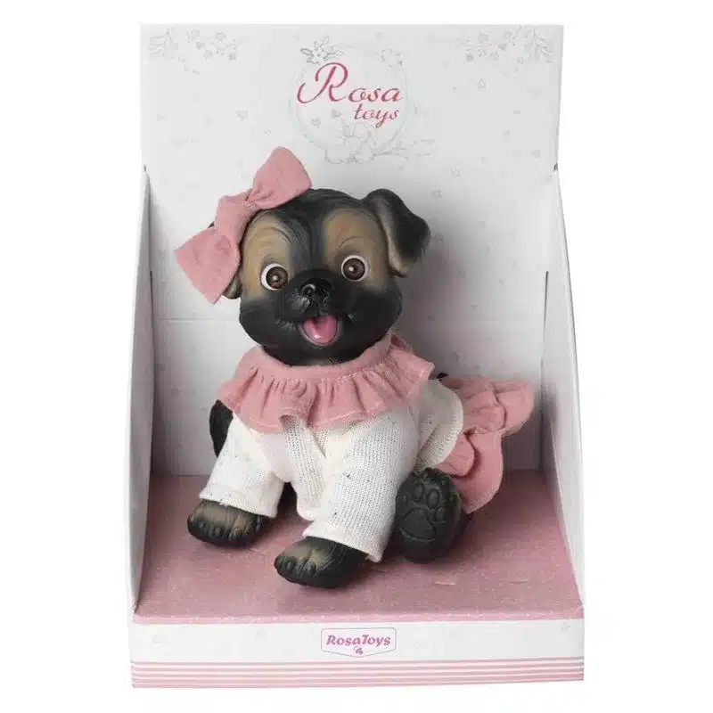 Perrito Negro Con Lazo Rosa Y Vestido Con Volantes 2602 Rosa Toys Más De 3 Añosp24rosa Toys