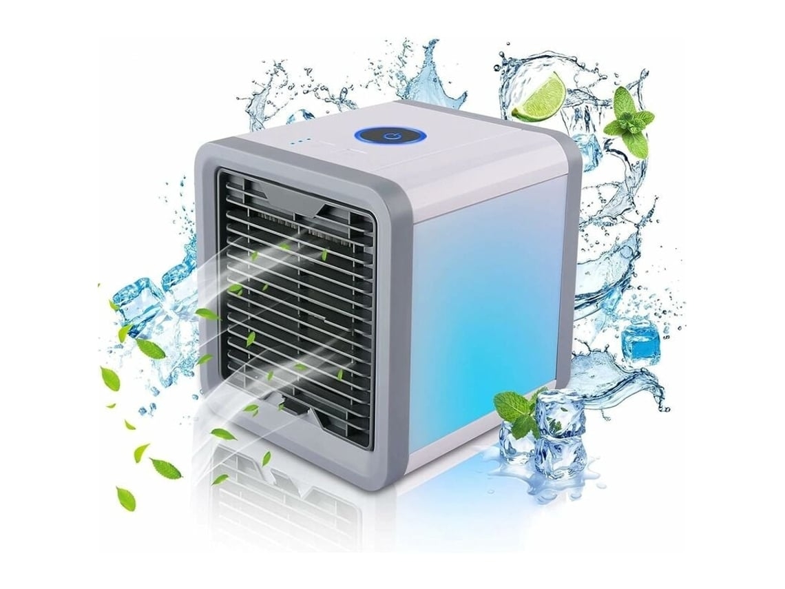 Mini ar condicionado portátil USB com difusor de aromaterapia, LED, 7 núcleos, desumidificador, móvel, fácil de usar STELASPLEN