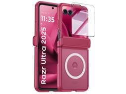 Capa Para Celular Motorola Razr 2024 Com Anel Magnético, Dobradiça Magnética E Película Integrada.