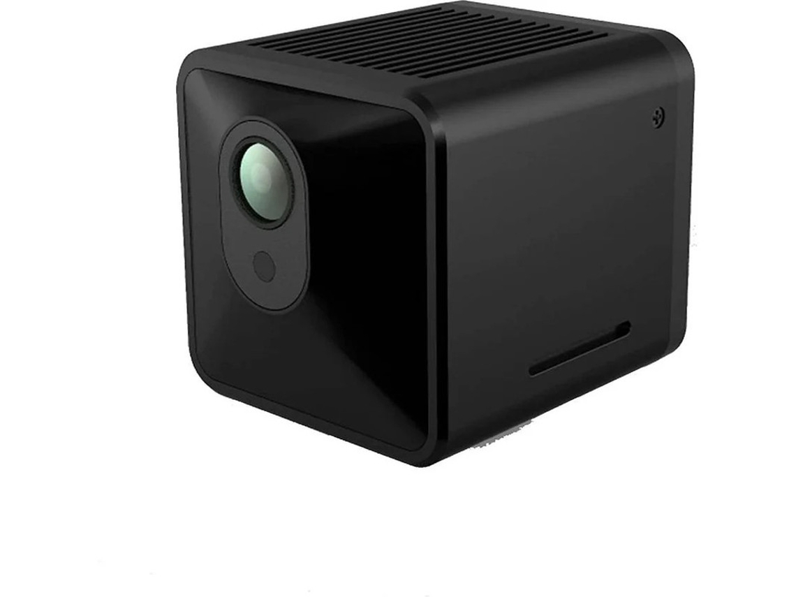 Mini câmera espiã WiFi HD 1080P com visão noturna e detecção de movimento, câmera portátil para ambientes internos e externos, preta.