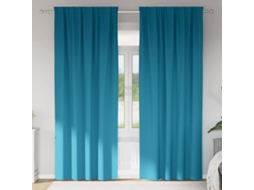 Vidaxl Cortinas Blackout Com Argolas 2 Unid. Turquesa 245 X 140 Cm