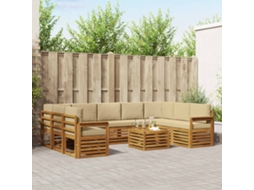 Vidaxl Conjunto De Sofás Para Exterior 10 Unid. Natural E Bege