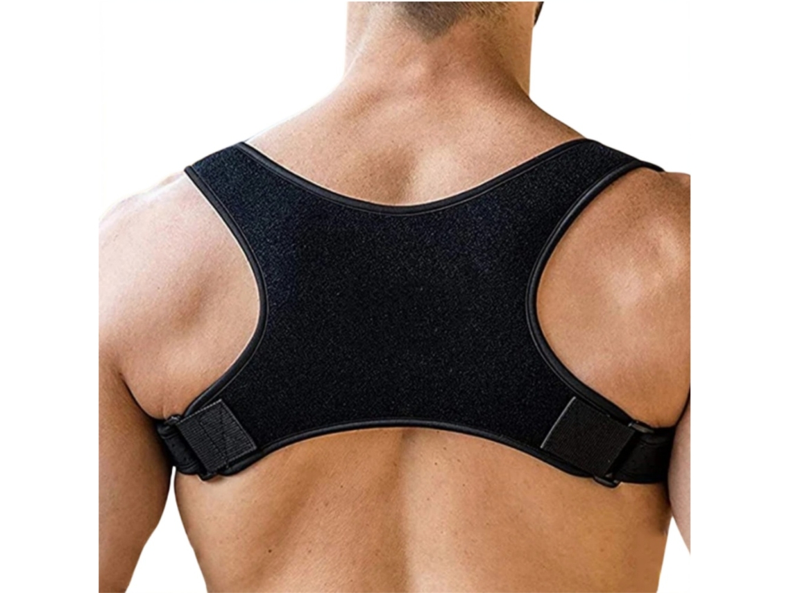 (xl) Corretor Postural Ajustável Com Suporte Para Ombros E Costas.