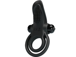 Pretty Love - Double Vibrating Ring Clitoris Stimulator 10 Vibrations Black