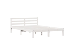 Conjunto 1 Estrutura Da Cama Vidaxl Branco Madeira De Pinho Maciça (215,5 X 145,5 X 69,5 Cm)