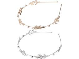 Tiara De Liga Metálica Com Folhas, Conjunto Com 2 Unidades Para Meninas