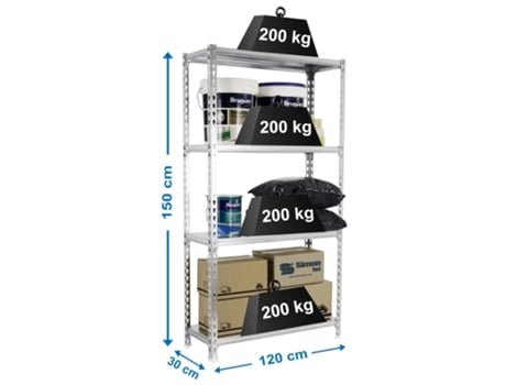 Estante Metálica Simonclick Megaplus 4/300 1500 Galva