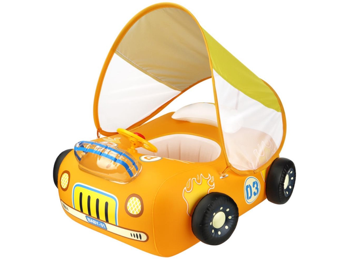 Flutuador Inflável Bebê Piscina com Teto e Rodas