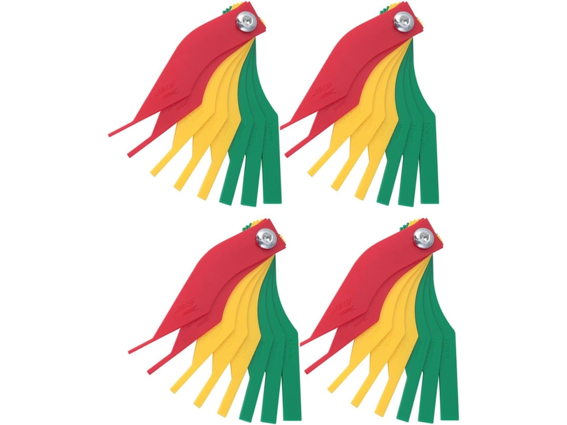 Medidor de espessura com ampla compatibilidade, plástico, 4 peças, medição precisa.