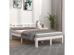 Vidaxl Estrutura De Cama 160x200 Cm Madeira Maciça Branco