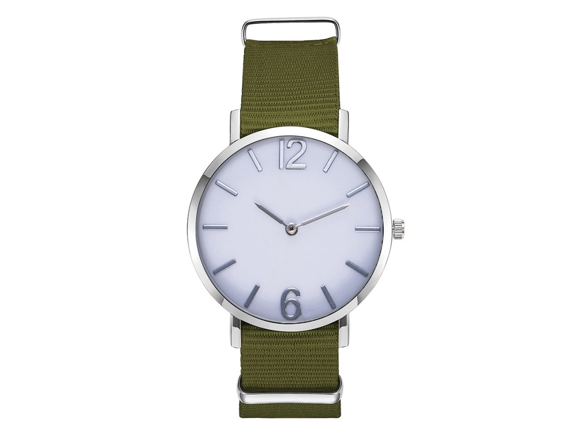Relógio de Pulso Masculino Quartzo com Pulseira de Nylon Mostrador Redondo Azul Royal