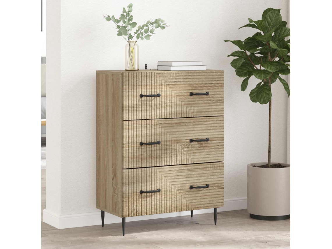 Vidaxl Gabinete De Gavetas Carvalho Sonoma 66 X 34,5 X 89,5 Cm