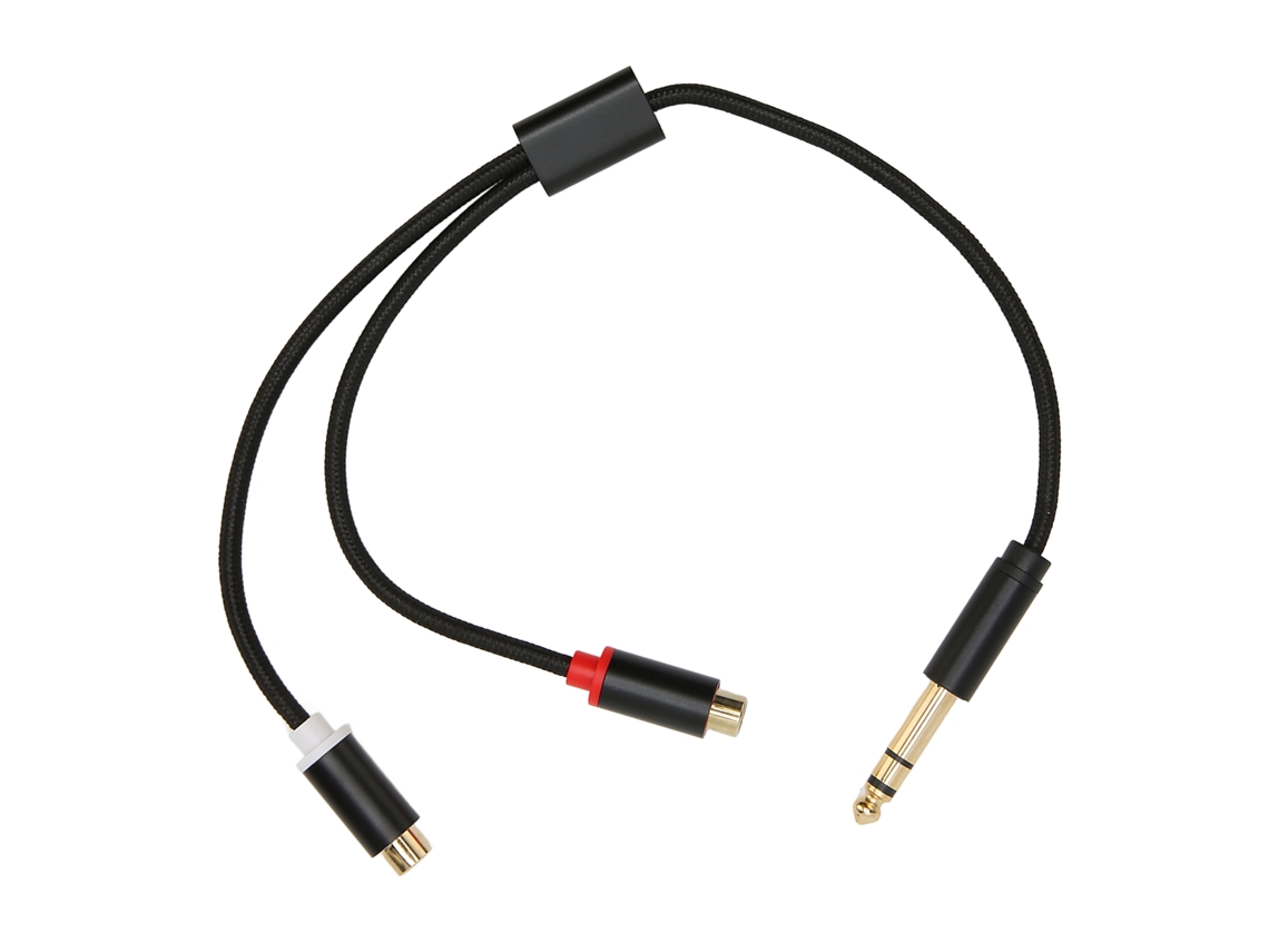 Aetheria cabo 6.35mm Macho para 2 Rca Fêmea Divisor Estéreo Ouro Placado 35cm Sem Ruído
