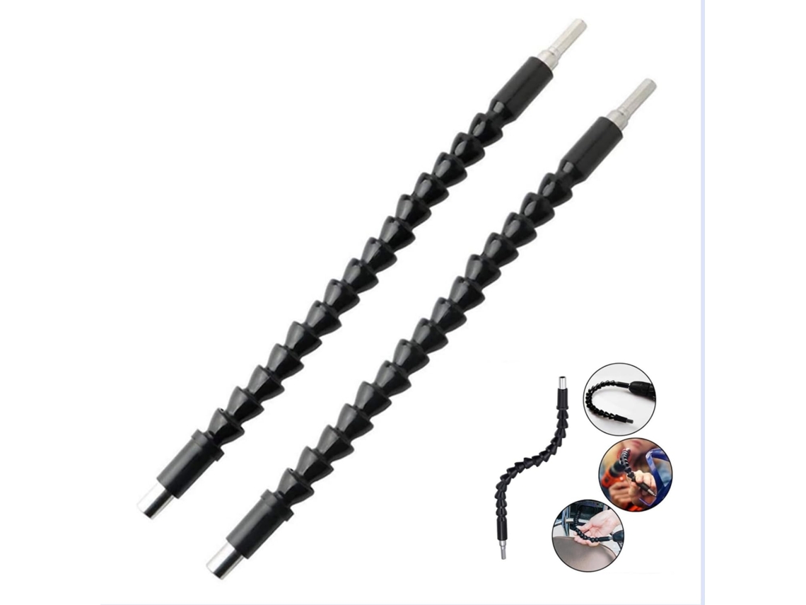 2 Extensões Flexíveis De Broca 29 Cm, Acessório Universal Flexível