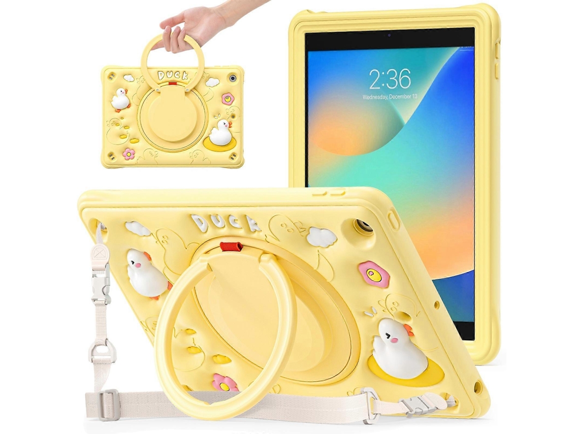 Capa de silicone híbrida Webake com suporte e alça para iPad 10.2 (2021/2020/2019)