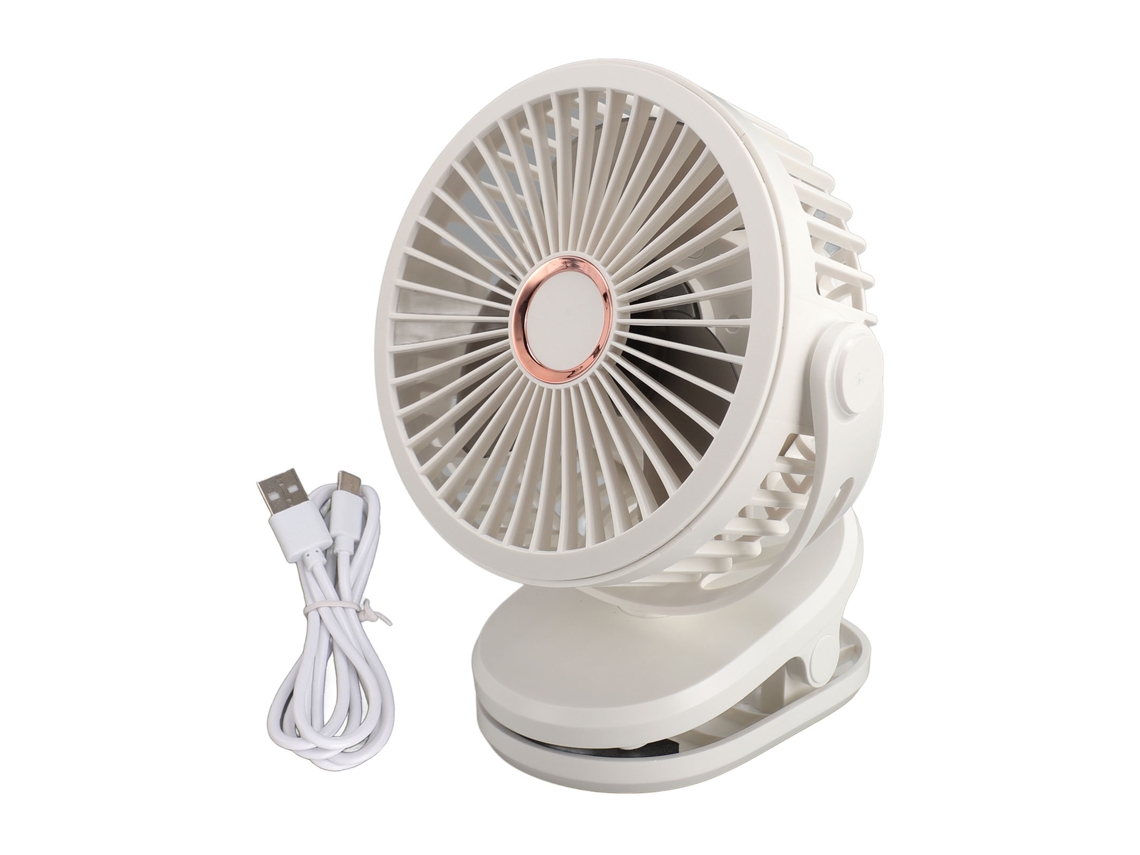 Ventilador Usb Recarregável 10000mah Mini Notebook 360° Branco