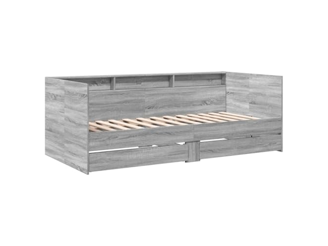 Daybed, Daybeds Vidaxl Cinzeto Madeira Processada (100 X 200 Cm)