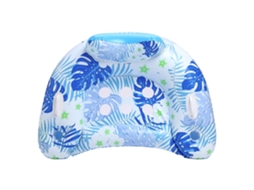 Cadeira inflável para piscina com porta copos e encosto em formato de folha azul SIURN