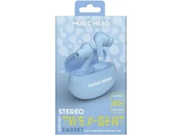 Auriculares Bluetooth SBS Stereo TWS X-Beat Music Hero (In Ear - Autonomia: Até 3 Horas - Azul Claro)