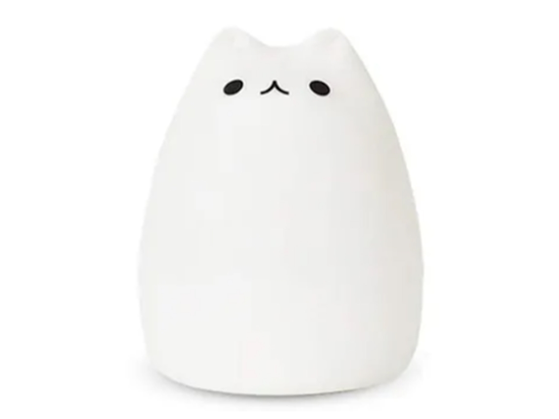 Rebe-lâmpada De Noite Gatinho Bonito Para Crianças Com 7 Cores Led Recarregável Usb Para Berço E Mesa De Noite