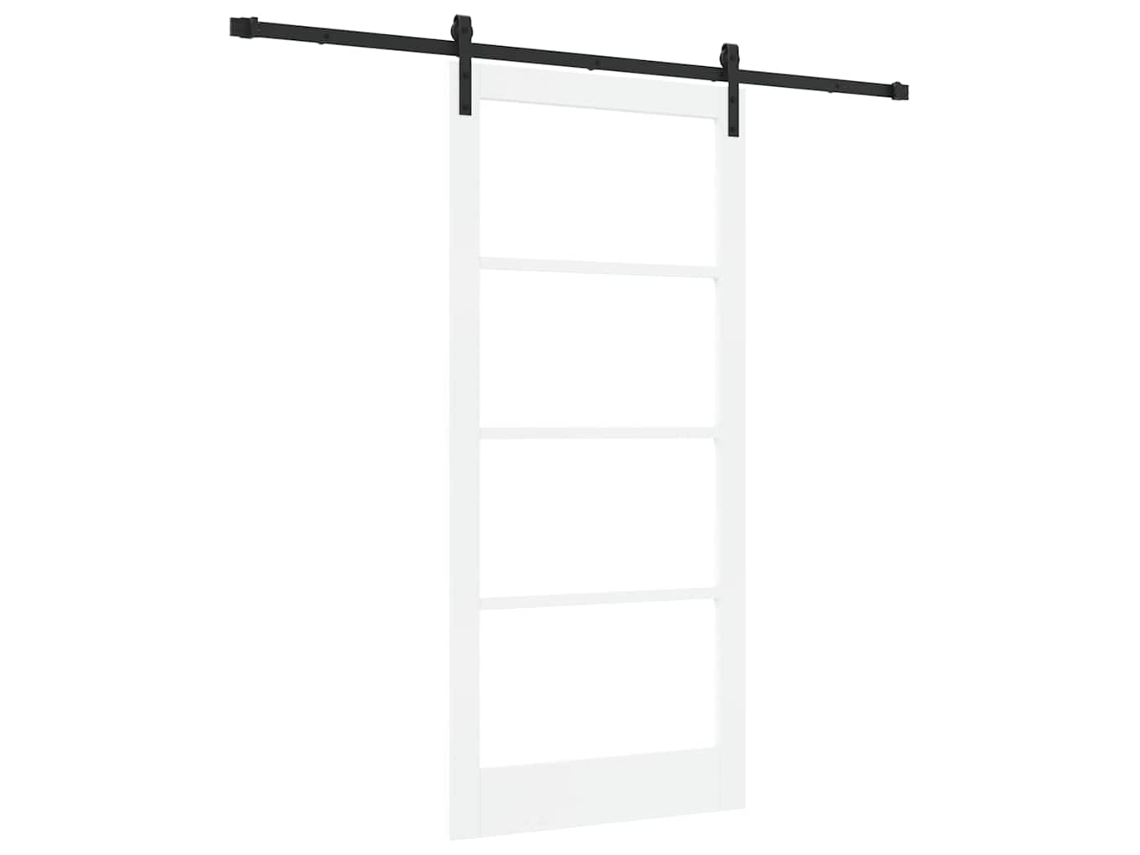 Porta Deslizante Com Kit De Hardware Vidaxl Branco Madeira De Pinho Maciça