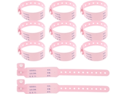 Pulseira De Identificação Para Recém Nascidos Zerodeko, 100 Unidades, Ajustável Em Pvc Rosa Com Fecho Seguro Para