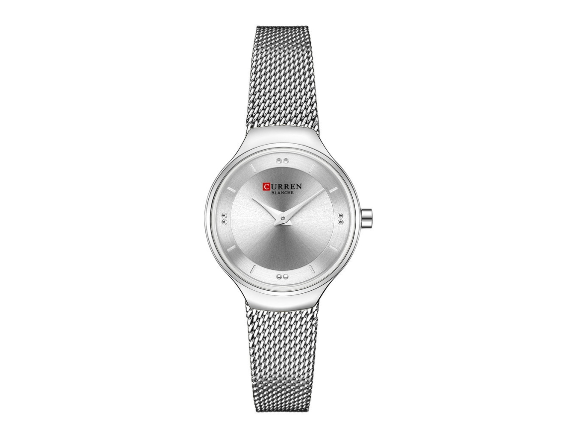 Relógio Feminino Casual de Quartzo com Pulseira de Malha Milanesa em Aço Inoxidável. MDUG