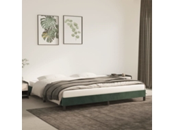 Estrutura De Cama Sem Colchão 200x200 Cm Veludo Verde-escuro