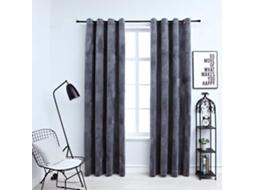 Vidaxl Cortinas Blackout Com Argolas 2 Pcs 140x225 Cm Veludo Antracite