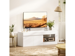 Móvel para TV 60 Polegadas 140x40x48cm Duas Portas Prateleira Aberta Branco | S/MARCA