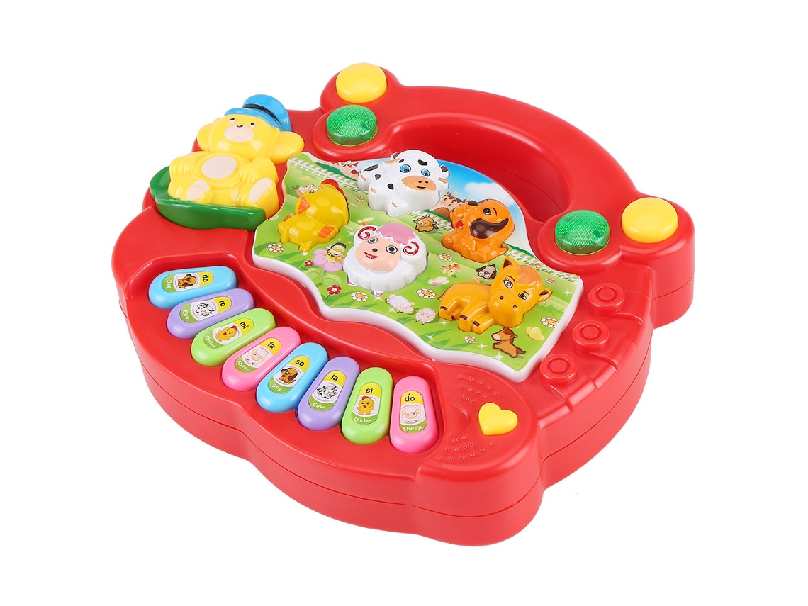 Brinquedo Piano Musical Infantil Educativo Com Sons De Animais Presente Para Crianças Vermelho