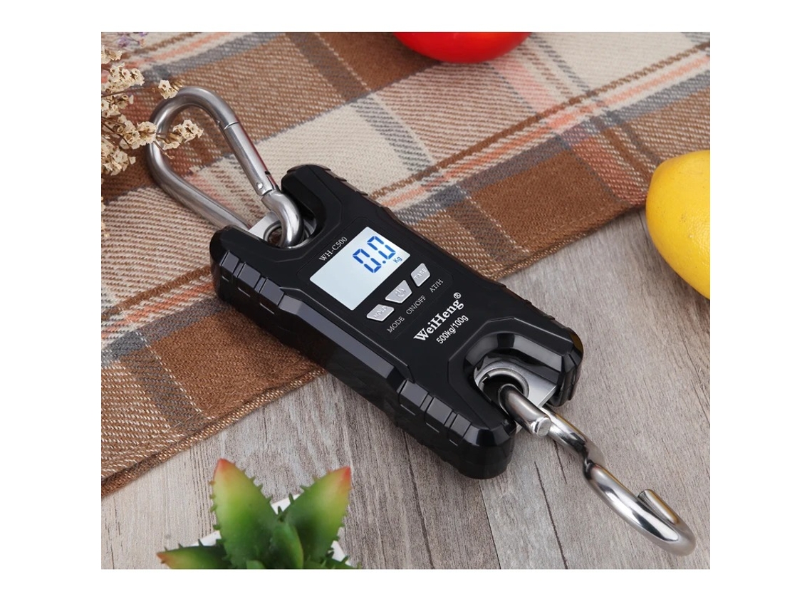 Balança Digital Portátil para Guindaste com Gancho de Pesagem Reforçado MDUG (preta, 500 Kg)