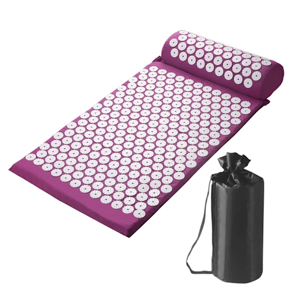 Conjunto De Tapete E Almofada Acupressão Com Bolsa. Tapete Acupuntura Para Dores No Pescoço Nas Costas, Relaxamento Muscular, Alívio Do Estresse