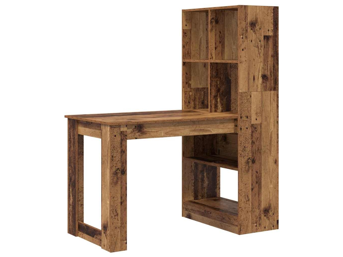 Conjunto 1 Secretária De Escrita Vidaxl Castanho Derivados De Madeira (122 X 67 X 145 Cm)