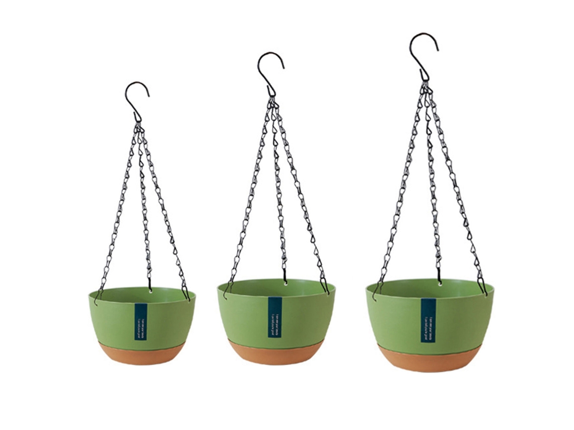 Cesto De Plantas Com Cadeia Dupla E Absorção Automática De Água Varanda Interior