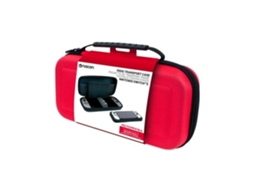 Estojo de Transporte Nacon Compatível com Nintendo Switch 2, Oled e Lite Vermelho Bolsa para Jogos Compacto BRILVIBERA