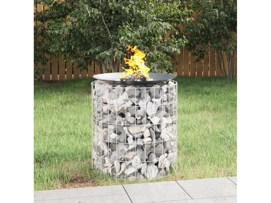 Vidaxl Braseira Gabião Ø 50 Cm Ferro Galvanizado