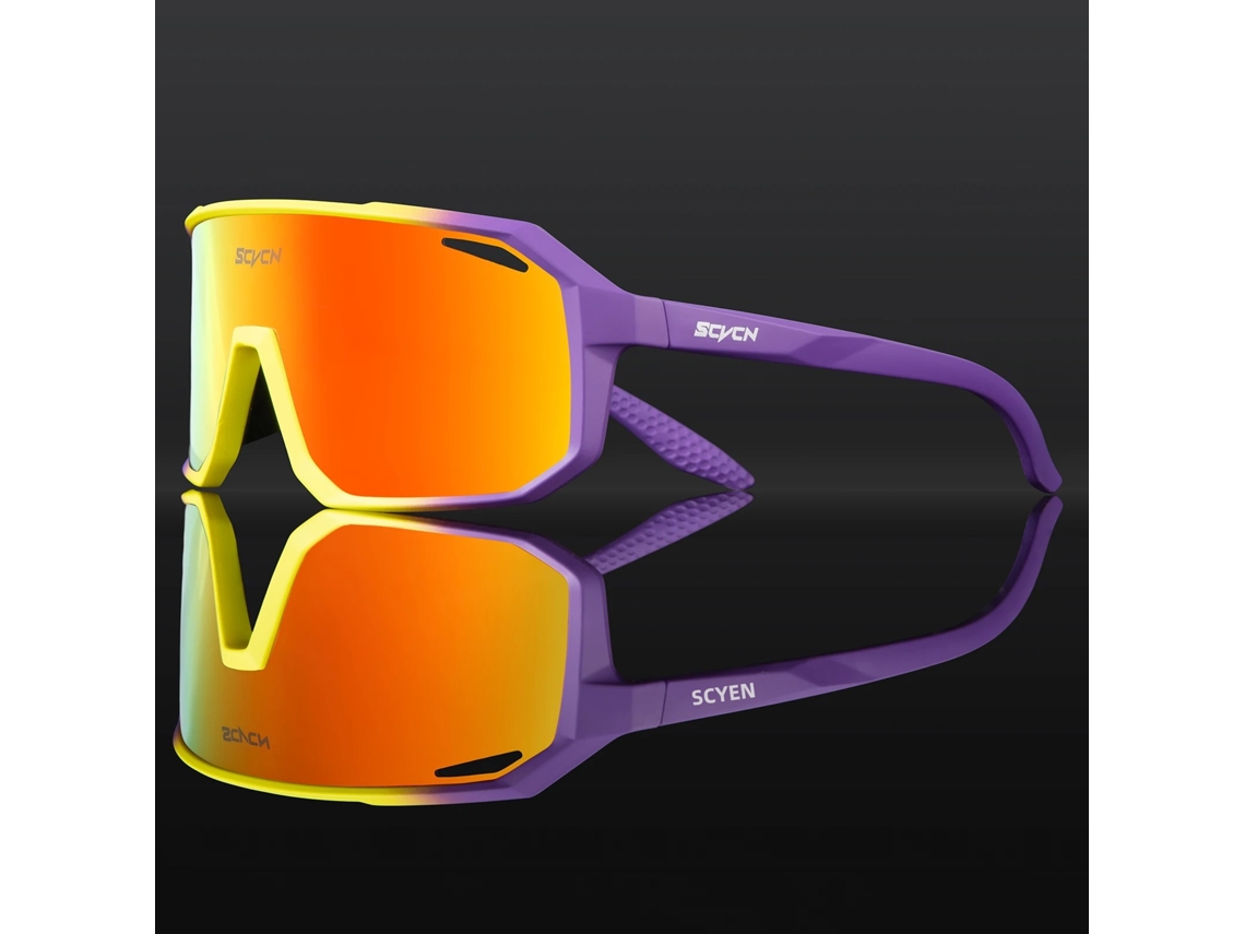 (estilo C9) Óculos De Sol Unissex Para Ciclismo Com Lentes De Polímero Semitransparentes Resistentes A Impactos E Com Proteção Uv400.
