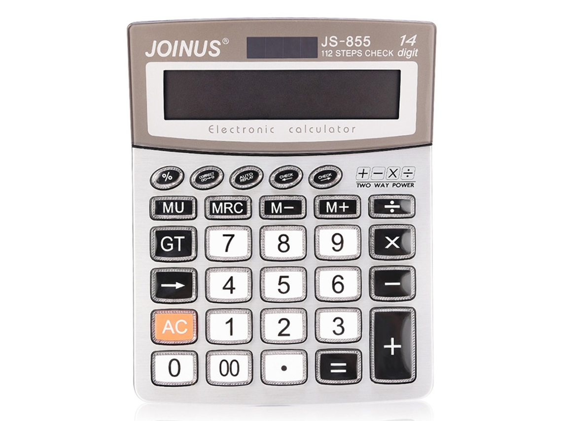 Calculadora Com Tela Lcd Grande De 14 Dígitos E Função De Verificação E Correção