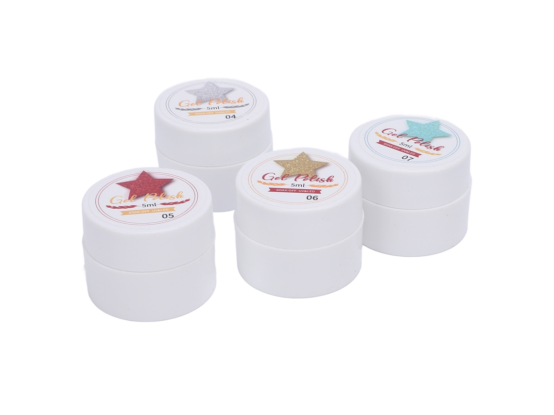 Esmalte De Unha Em Gel Com Glitter 4 Cores 5ml Brilhante Para Design De Arte De Unhas Salão